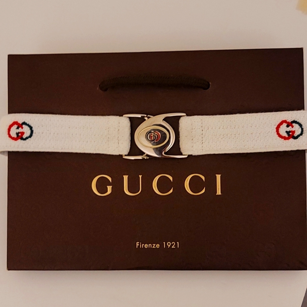 Rare! Gucci Tennis GG Belt Stretch Terry Cloth Belt